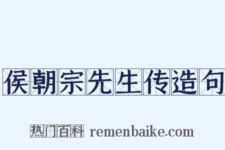 侯朝宗先生传造句是什么意思的图片